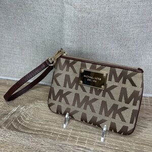 Michael Kors Brown Monogram Wristlet